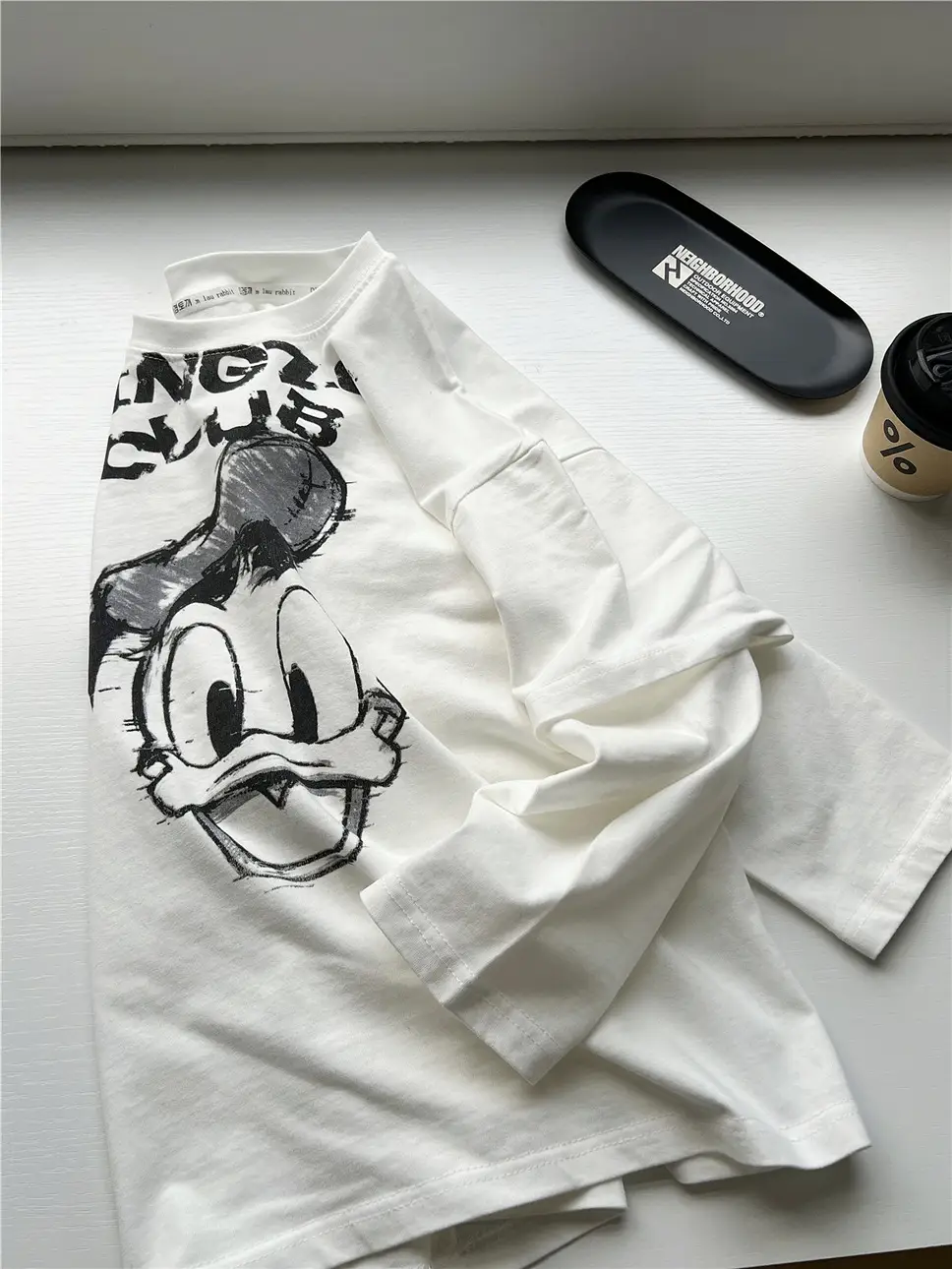 Kids Fake Two-Piece T-Shirt White Korean Style Boys Autumn Cotton Base Shirt Top