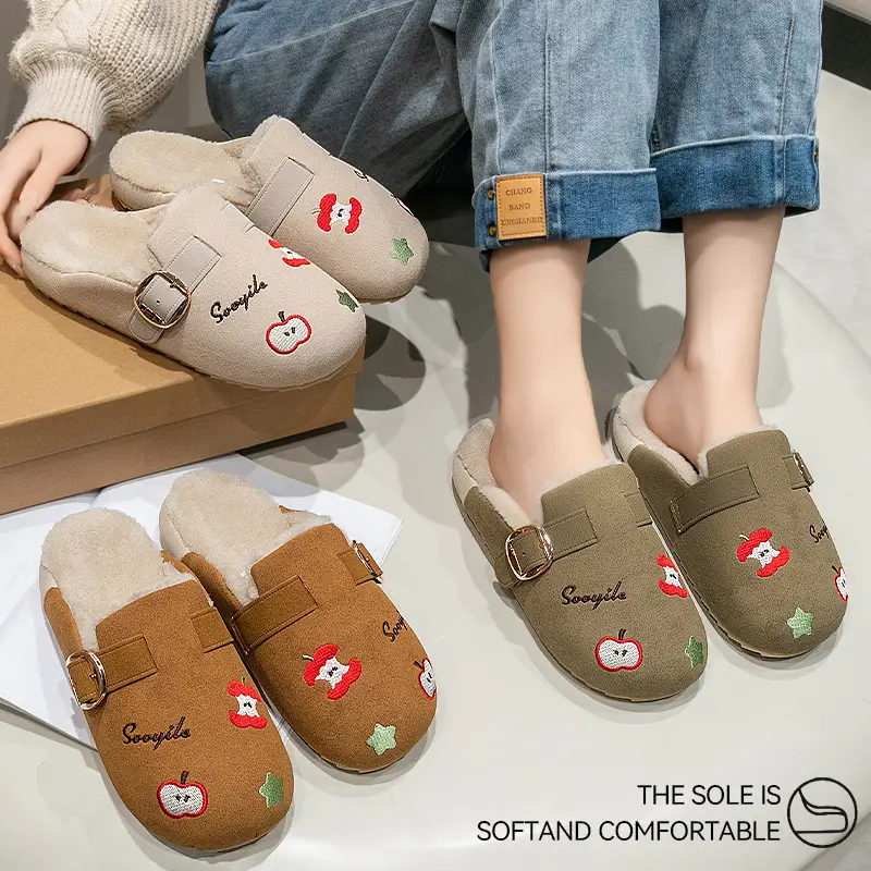 Women's Plush-Lined Birkenstock Slippers Winter Warm Closed-Toe - Image 10