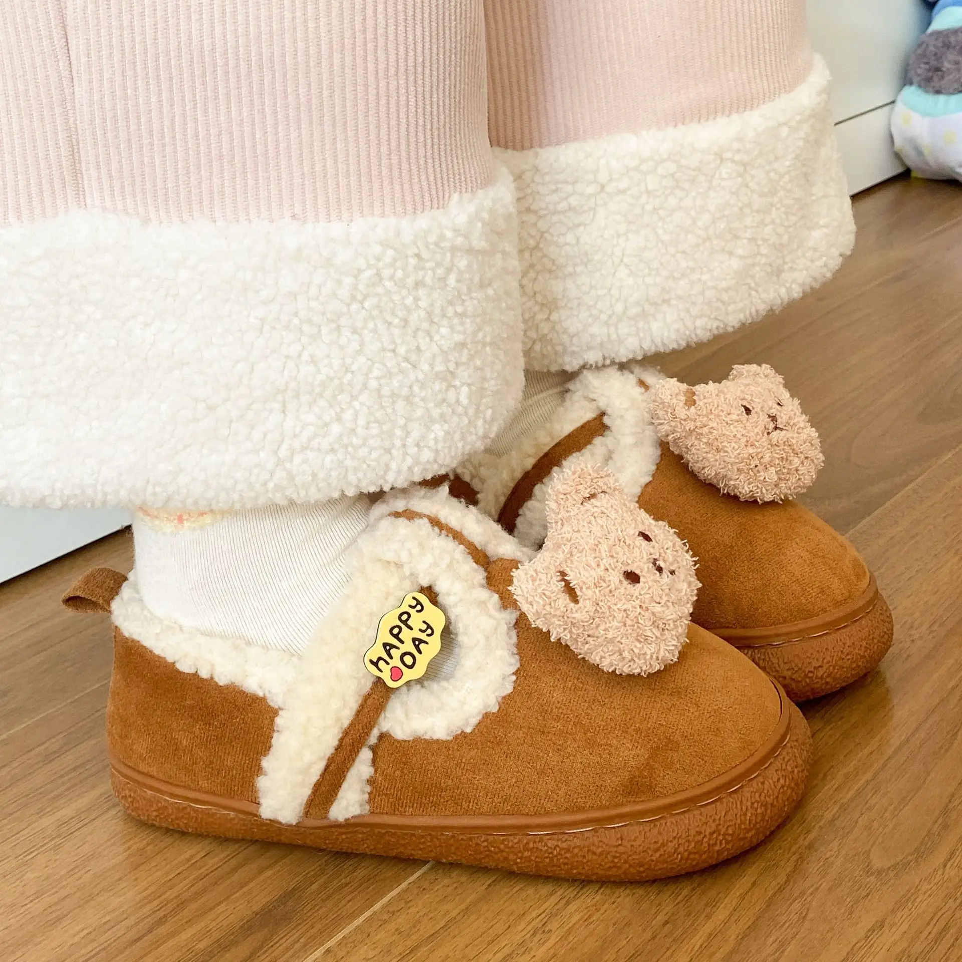 Furry Bear Lined Birkenstock Shoes for Women