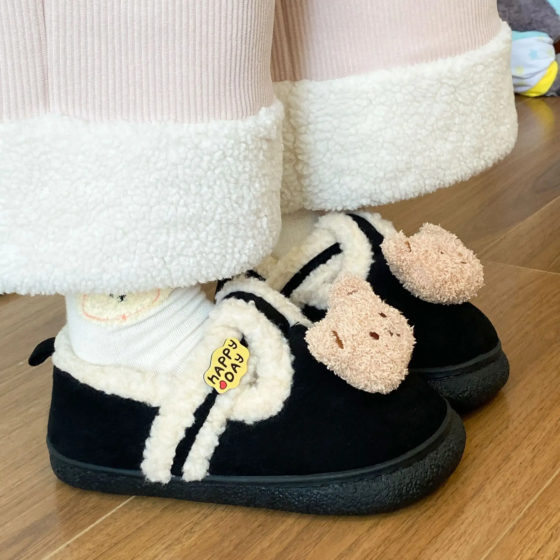 Furry Bear Lined Birkenstock Shoes for Women