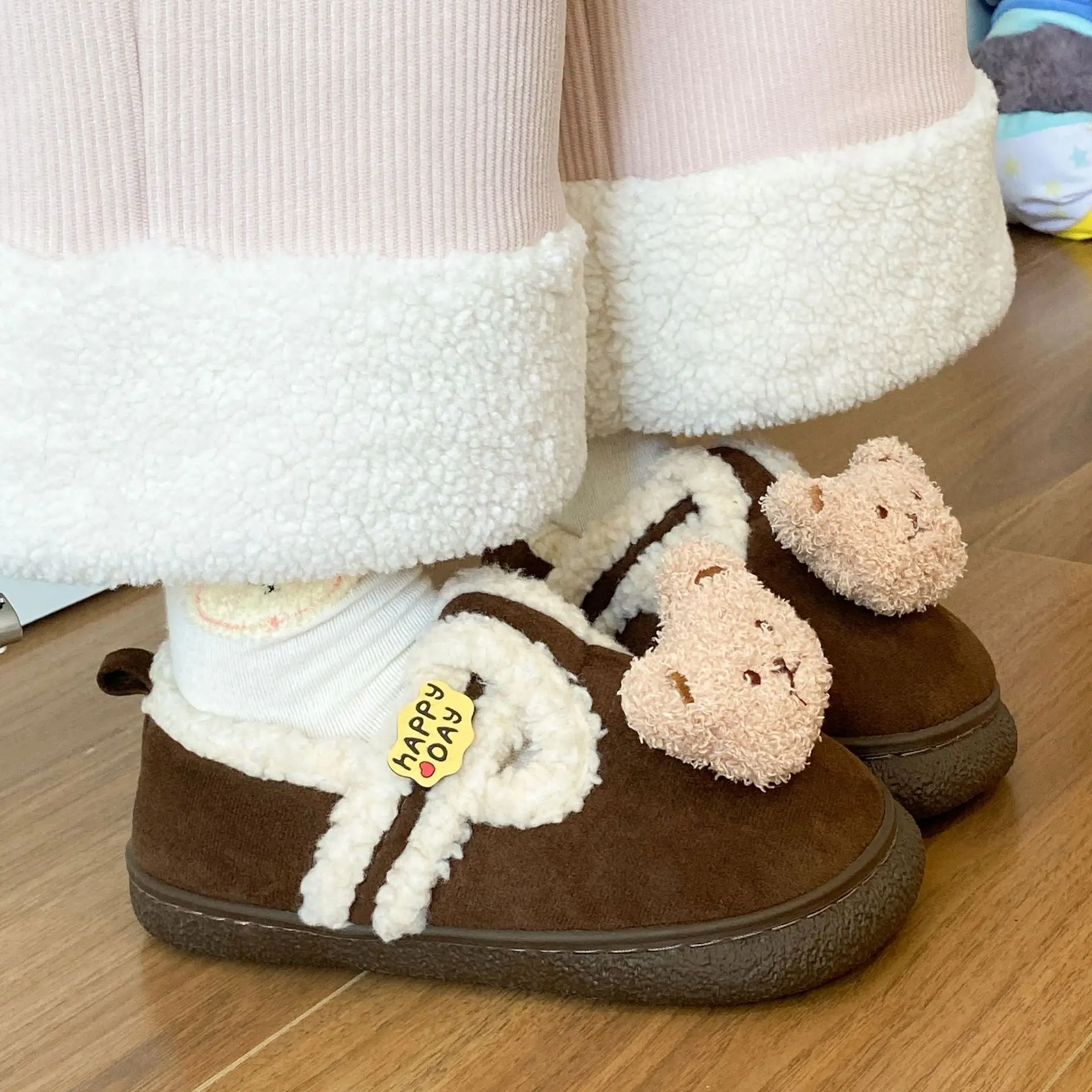 Furry Bear Lined Birkenstock Shoes for Women