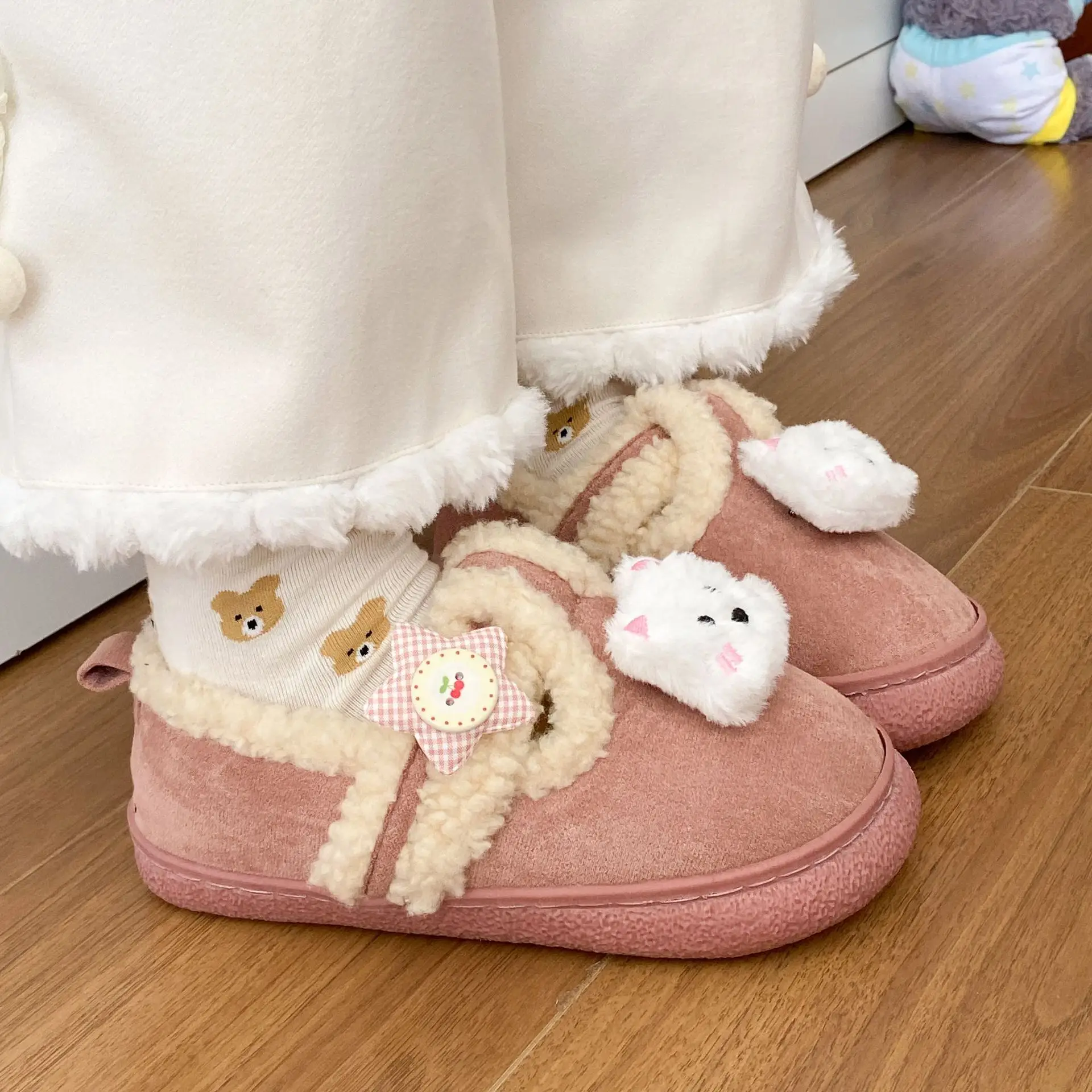 Autumn & Winter Star Heart Slip-On Shoes for Girls - Image 2