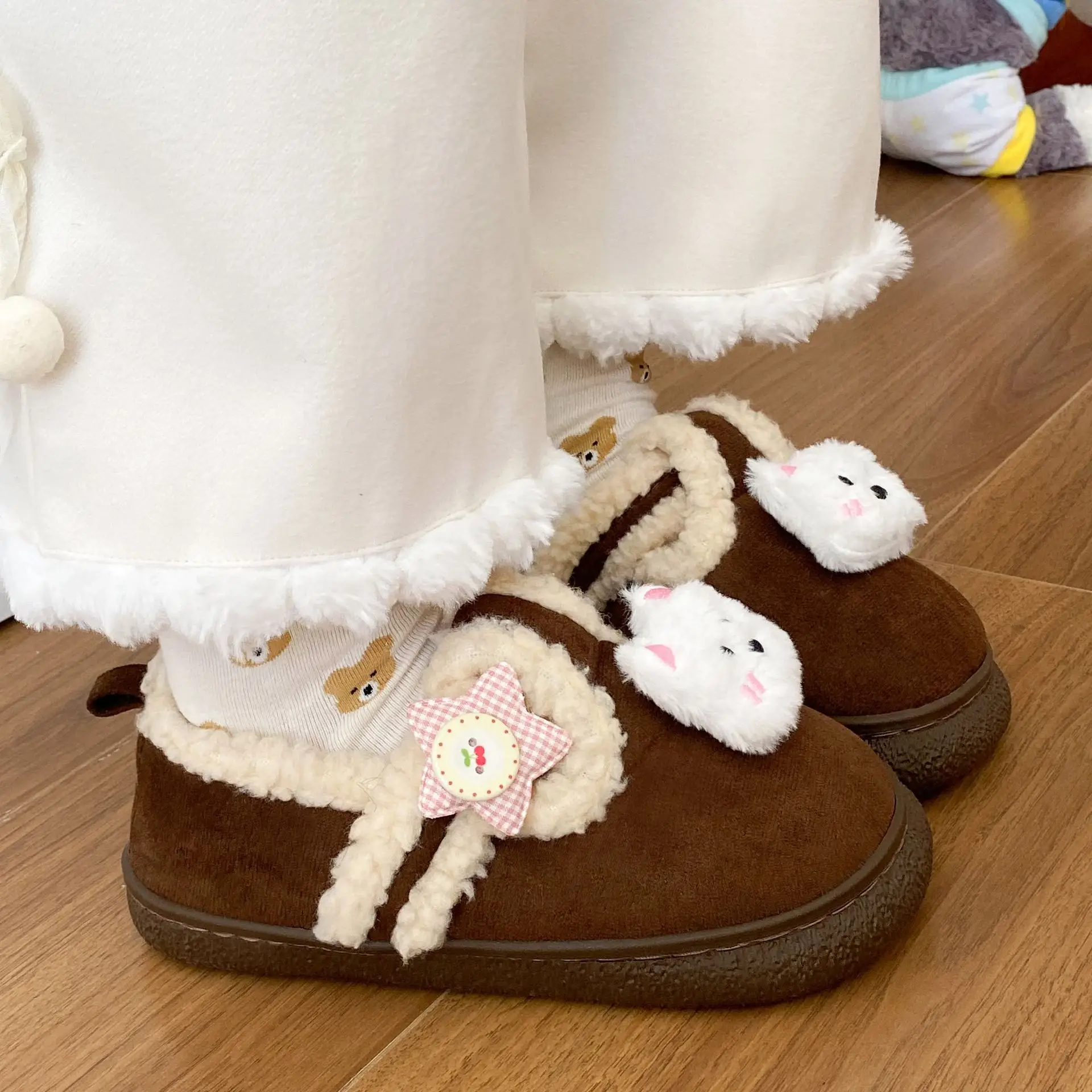 Autumn & Winter Star Heart Slip-On Shoes for Girls - Image 4
