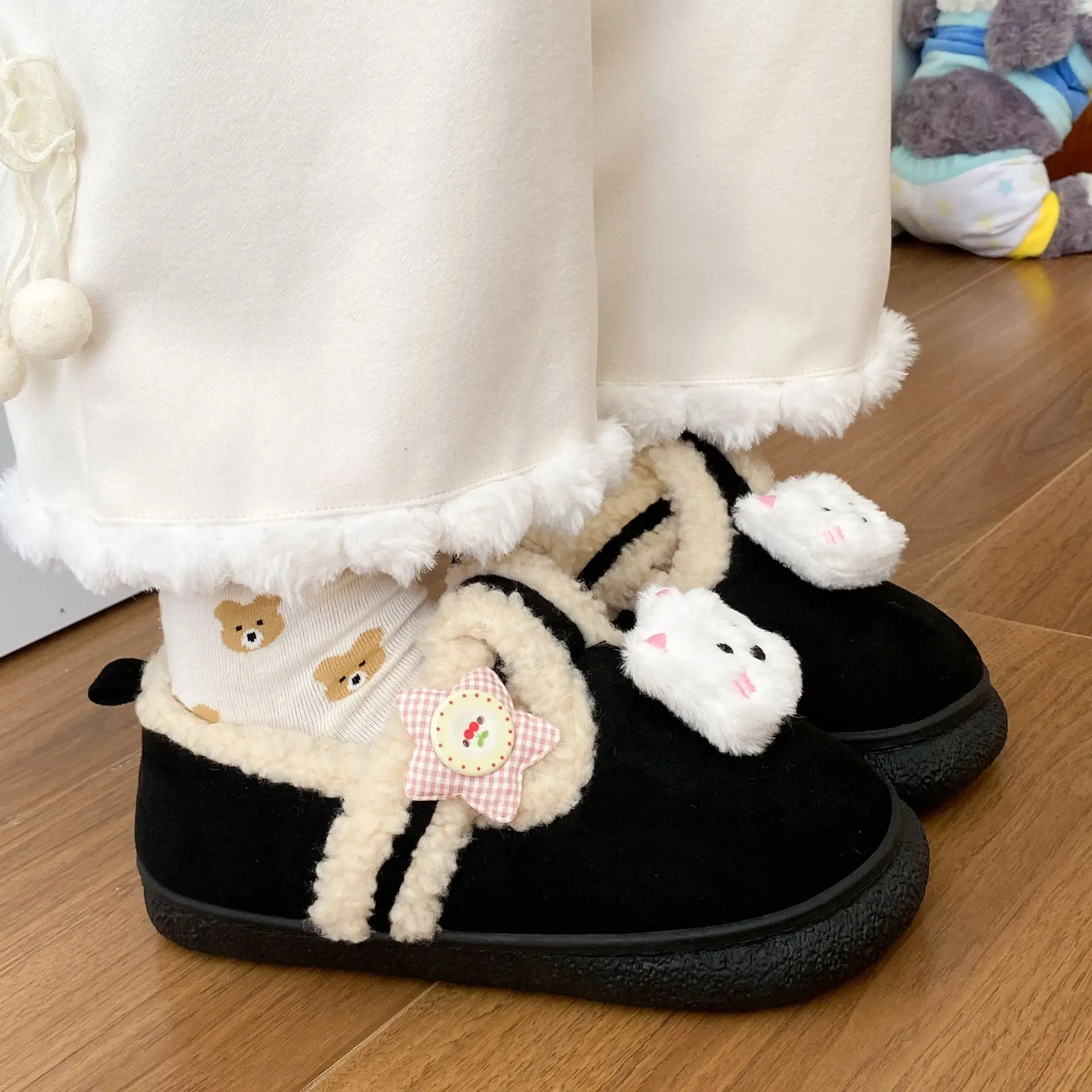 Autumn & Winter Star Heart Slip-On Shoes for Girls - Image 5