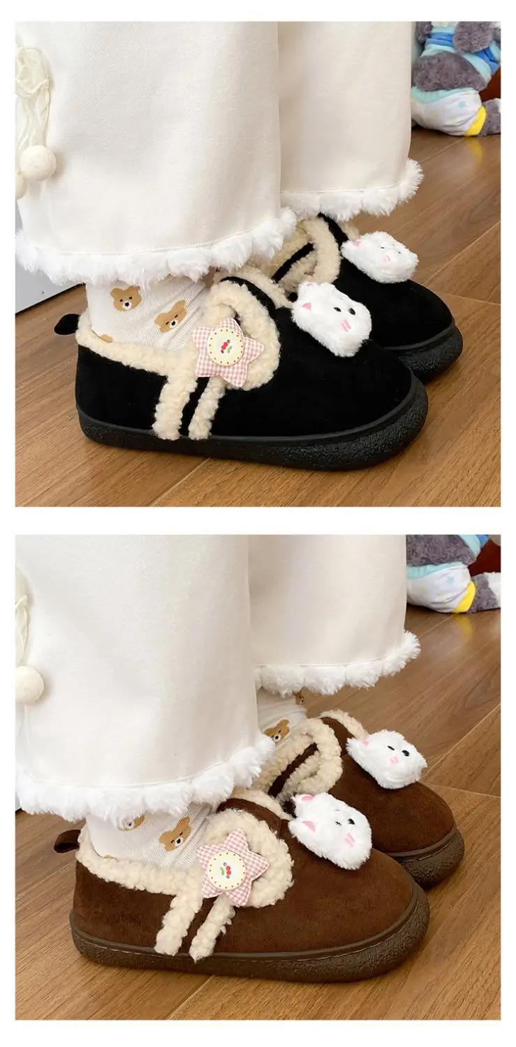 Autumn & Winter Star Heart Slip-On Shoes for Girls — feature 12