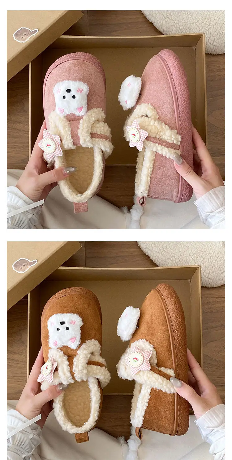 Autumn & Winter Star Heart Slip-On Shoes for Girls — feature 17