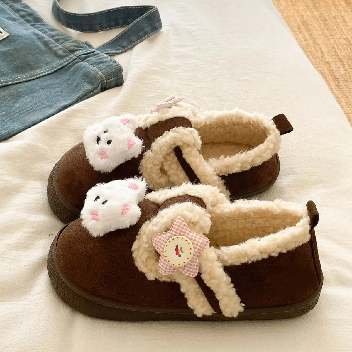Autumn & Winter Star Heart Slip-On Shoes for Girls — feature 22