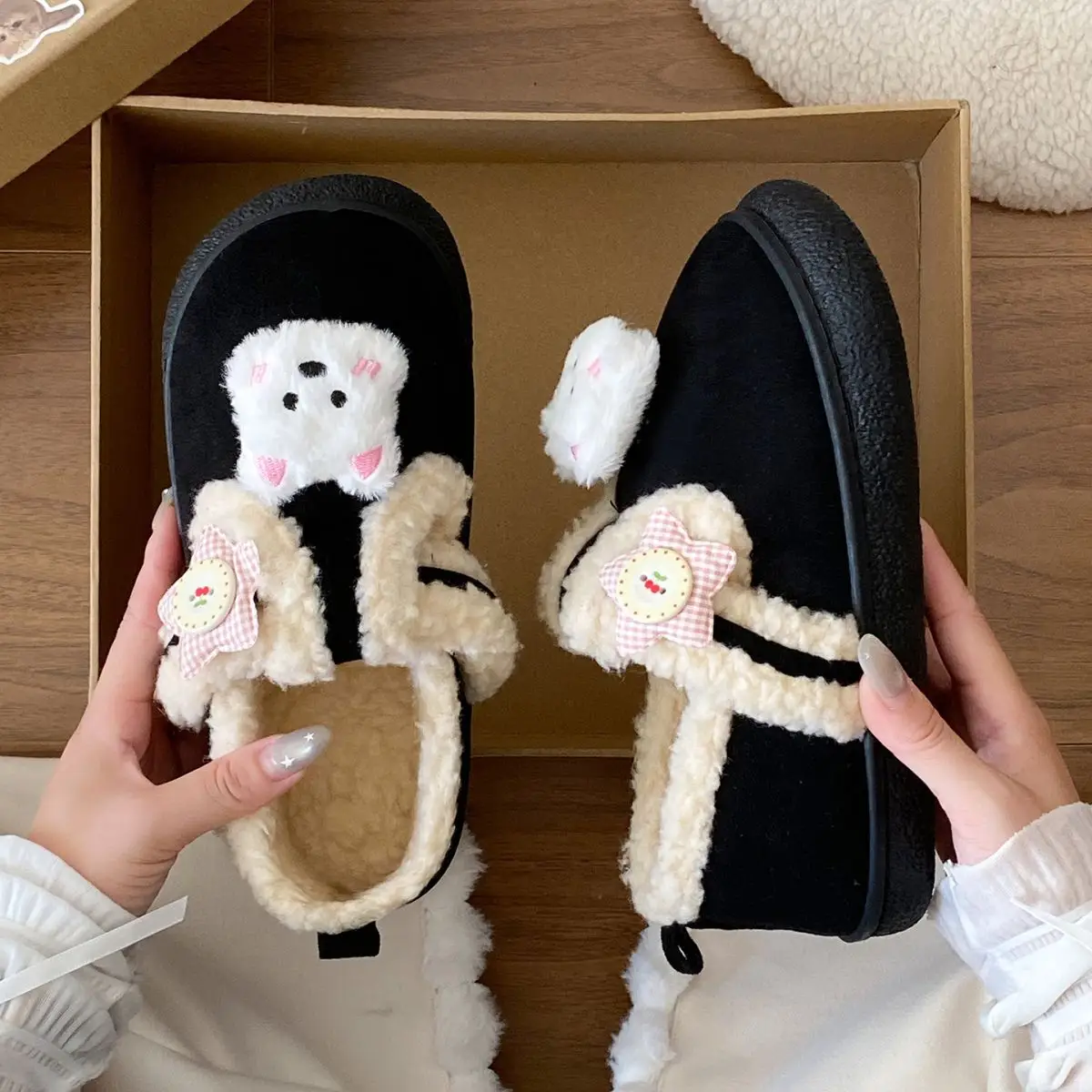 Autumn & Winter Star Heart Slip-On Shoes for Girls — feature 24