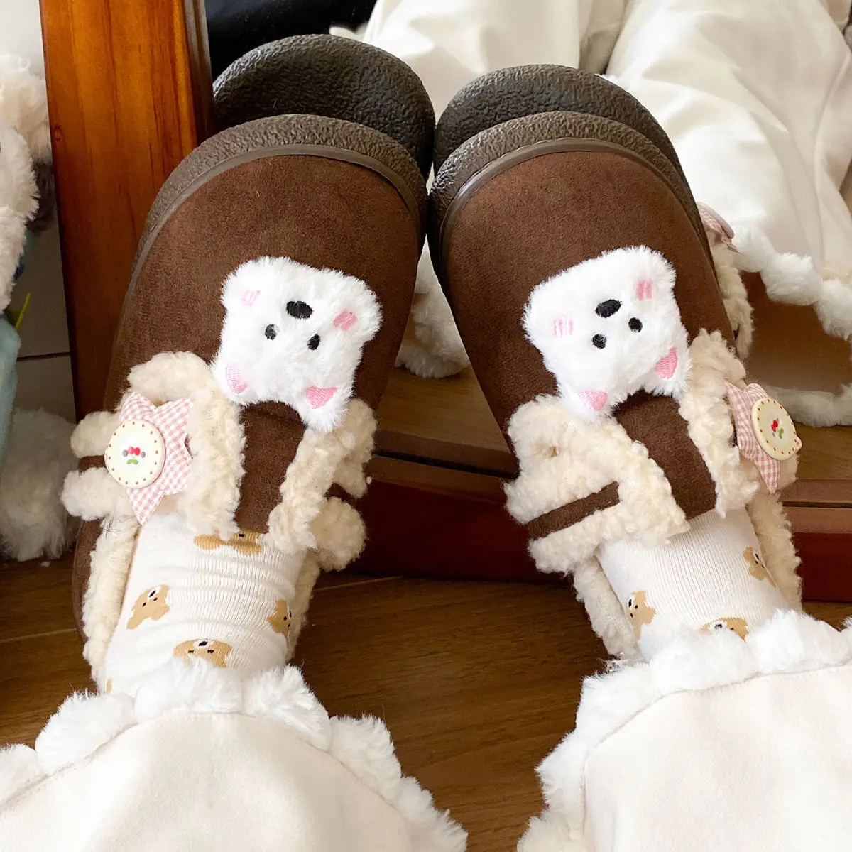 Autumn & Winter Star Heart Slip-On Shoes for Girls — feature 25