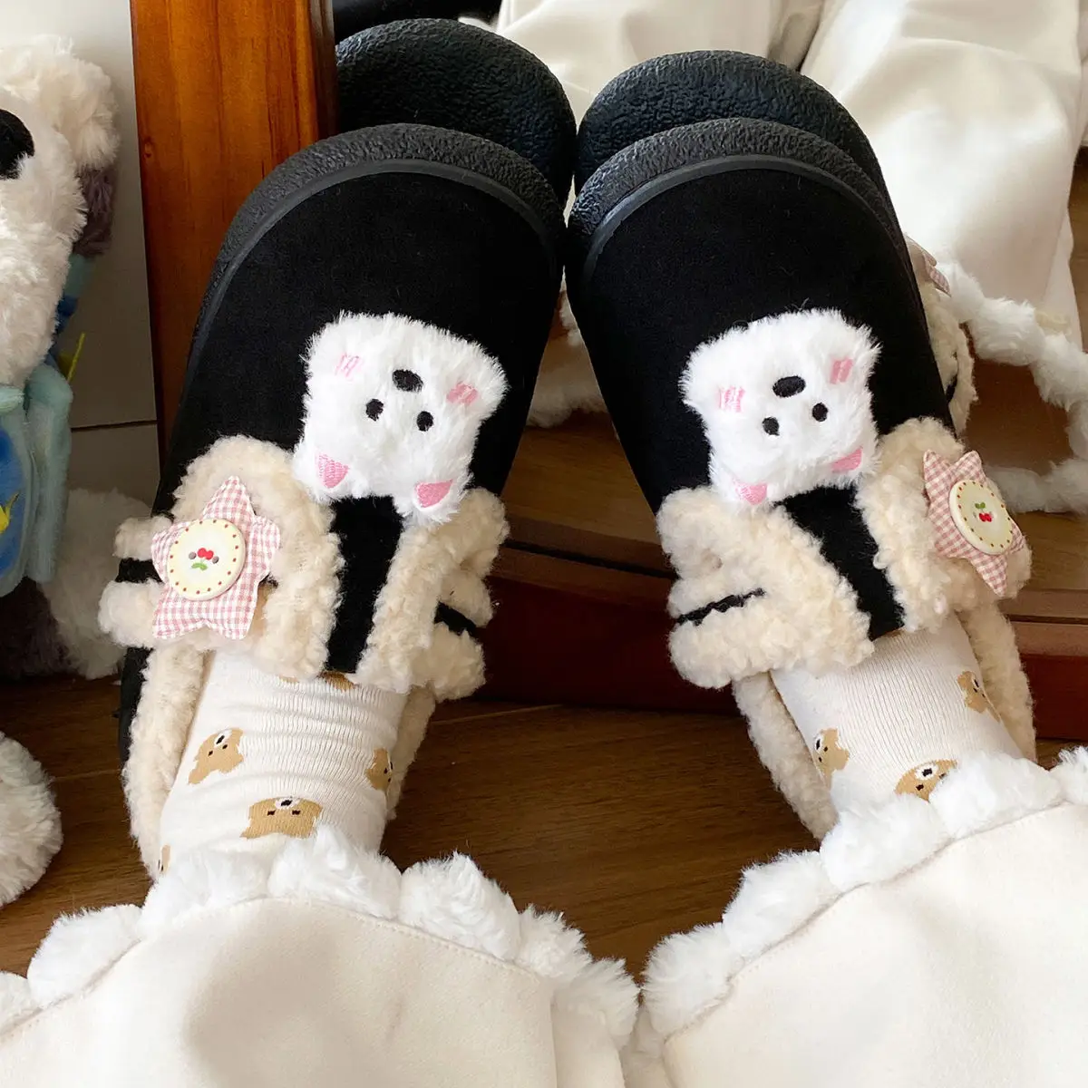 Autumn & Winter Star Heart Slip-On Shoes for Girls — feature 26
