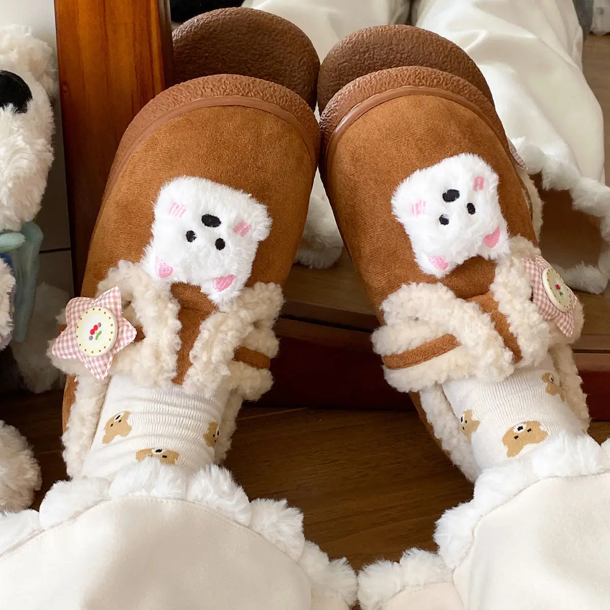 Autumn & Winter Star Heart Slip-On Shoes for Girls — feature 30