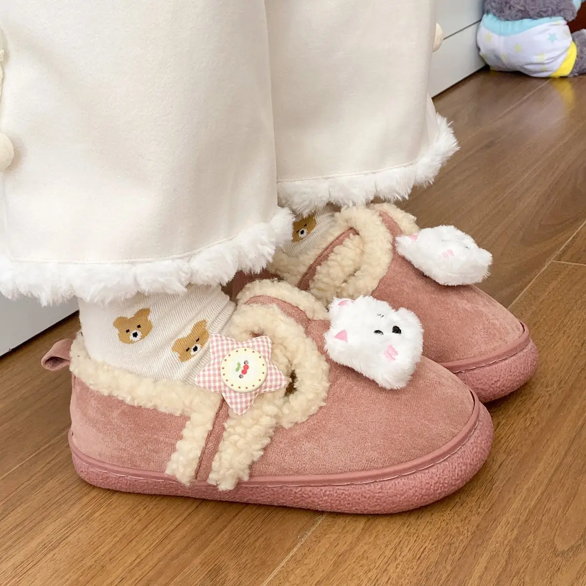 Autumn & Winter Star Heart Slip-On Shoes for Girls — feature 32