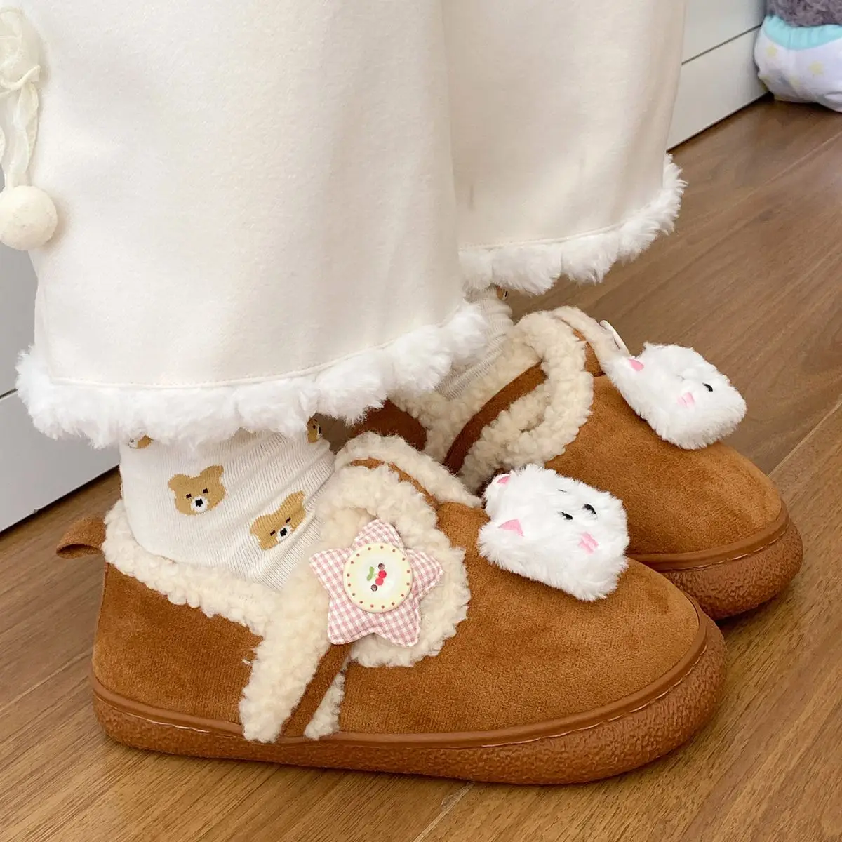 Autumn & Winter Star Heart Slip-On Shoes for Girls — feature 33