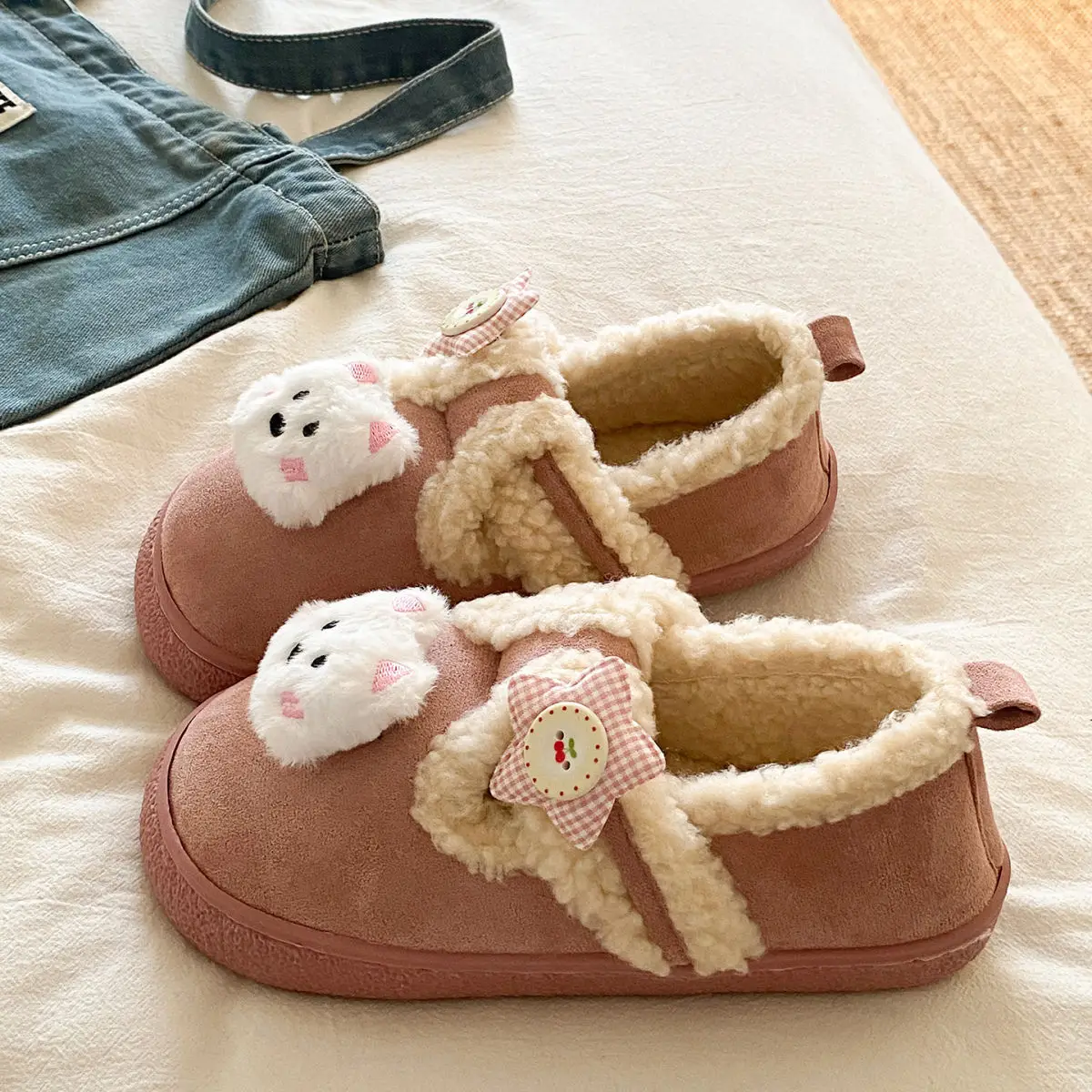 Autumn & Winter Star Heart Slip-On Shoes for Girls — feature 34