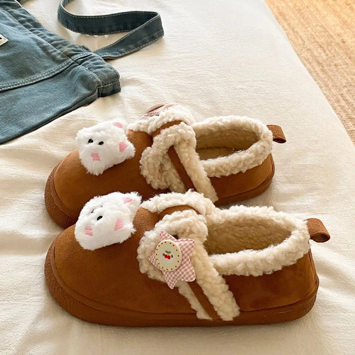 Autumn & Winter Star Heart Slip-On Shoes for Girls — feature 35