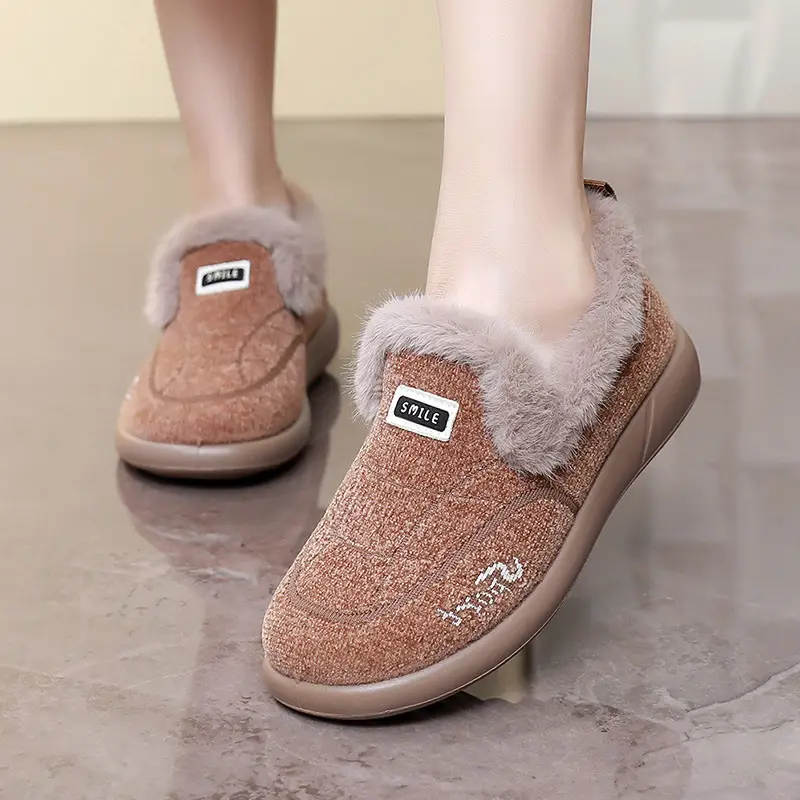 Women's Winter New Cotton Shoes Versatile Slip-On Warm Home Cotton Shoes with Soft Soles Comfortable Women's Shoes - Image 6