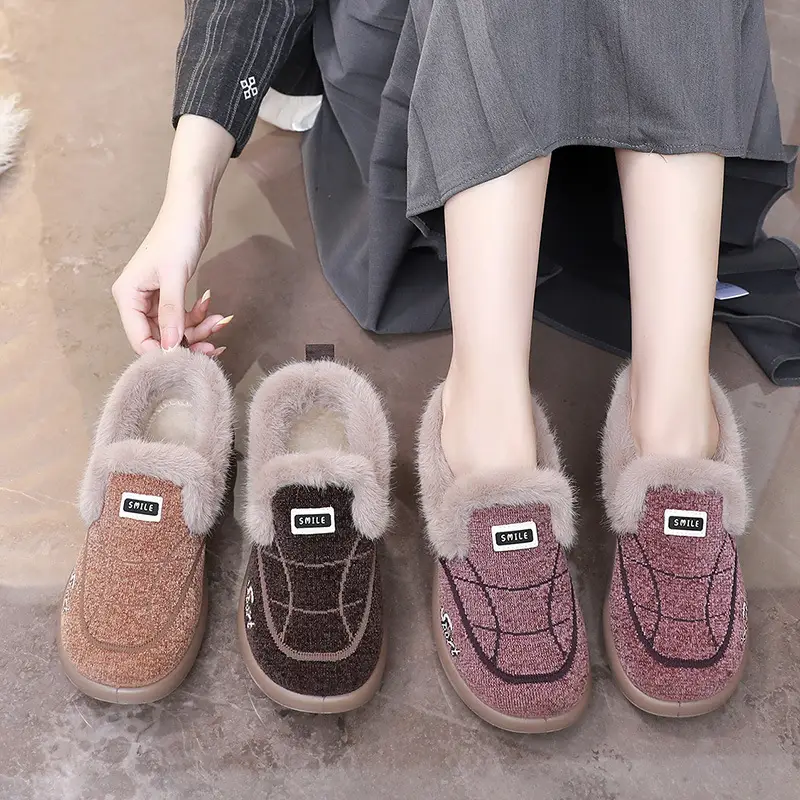 Women's Winter New Cotton Shoes Versatile Slip-On Warm Home Cotton Shoes with Soft Soles Comfortable Women's Shoes - Image 7