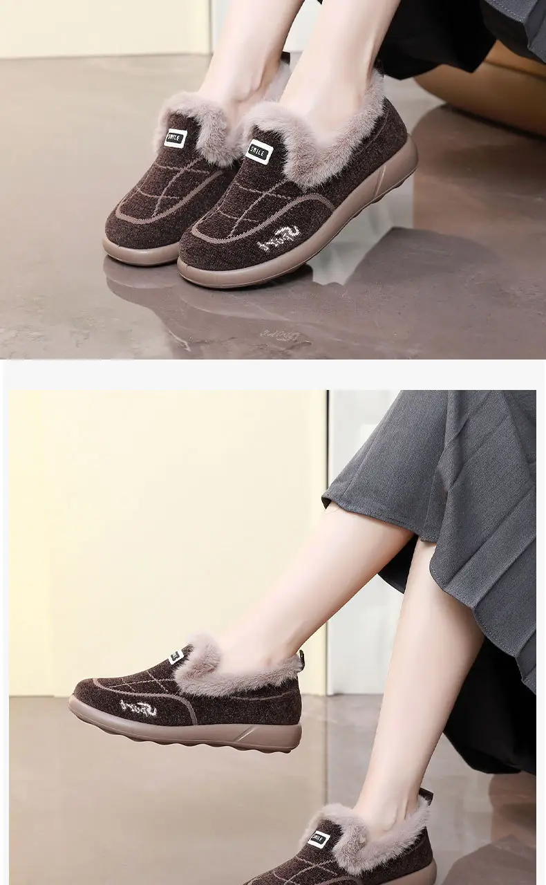 Women's Winter New Cotton Shoes Versatile Slip-On Warm Home Cotton Shoes with Soft Soles Comfortable Women's Shoes — feature 23