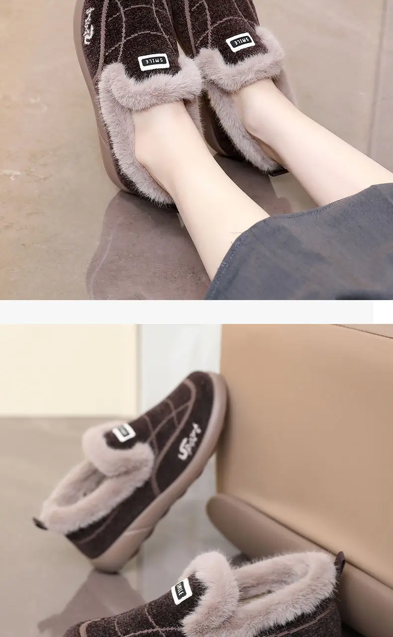 Women's Winter New Cotton Shoes Versatile Slip-On Warm Home Cotton Shoes with Soft Soles Comfortable Women's Shoes — feature 25