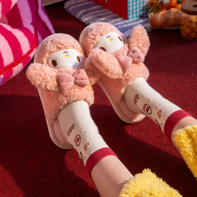 Hello Kitty Kidsren's Cotton Slippers 2025 New Autumn and Winter Girls Home Indoor Warm Plush Sanrio Slippers - Image 5