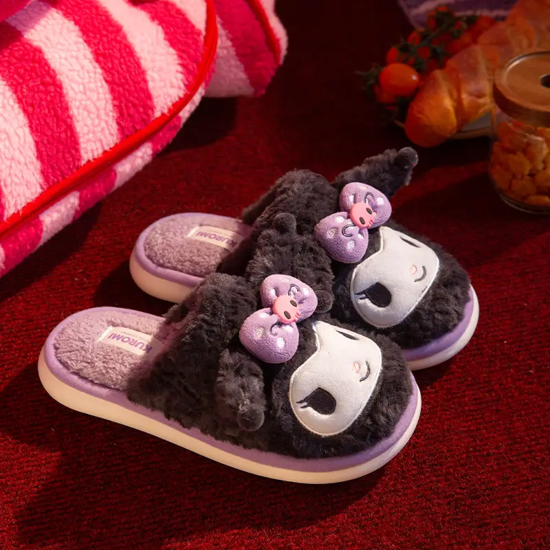 Hello Kitty Kidsren's Cotton Slippers 2025 New Autumn and Winter Girls Home Indoor Warm Plush Sanrio Slippers - Image 2