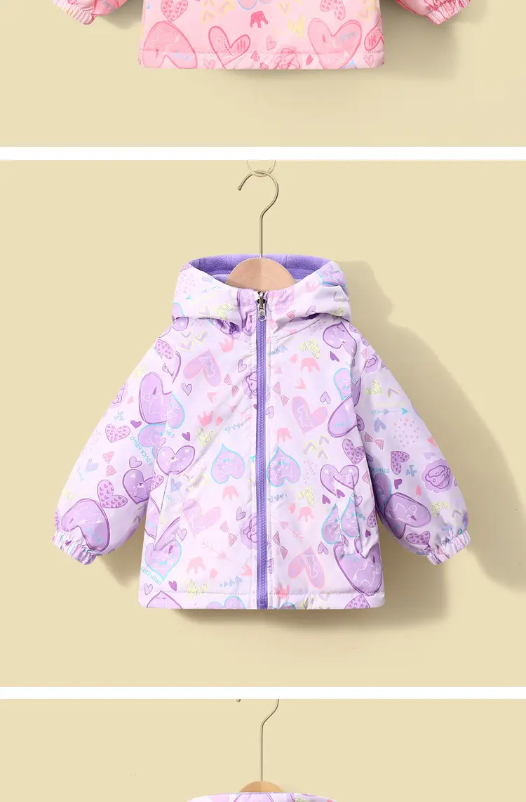 2026 Little Yellow Duck Children's Spring Jacket Reversible Fleece Autumn/Winter Boys and Girls Fleece Zip-Up Jacket — feature 12