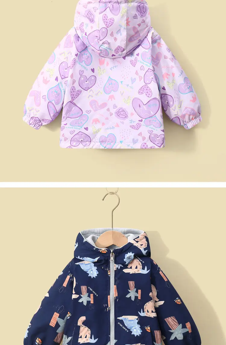 2026 Little Yellow Duck Children's Spring Jacket Reversible Fleece Autumn/Winter Boys and Girls Fleece Zip-Up Jacket — feature 13