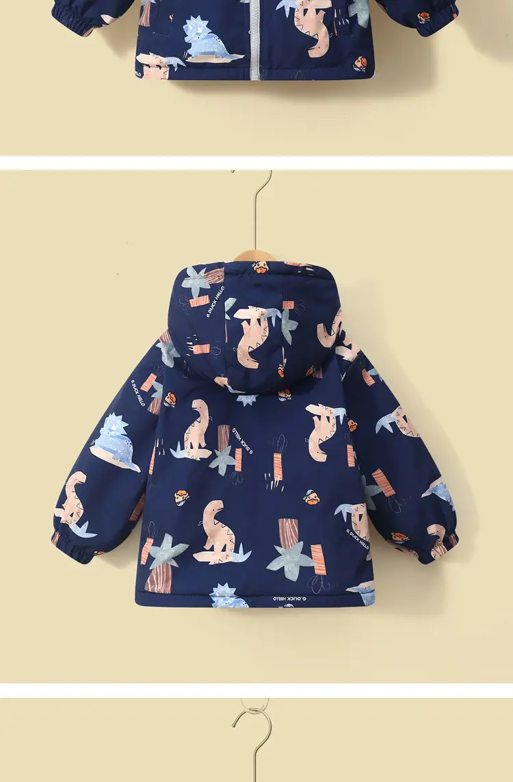 2026 Little Yellow Duck Children's Spring Jacket Reversible Fleece Autumn/Winter Boys and Girls Fleece Zip-Up Jacket — feature 14