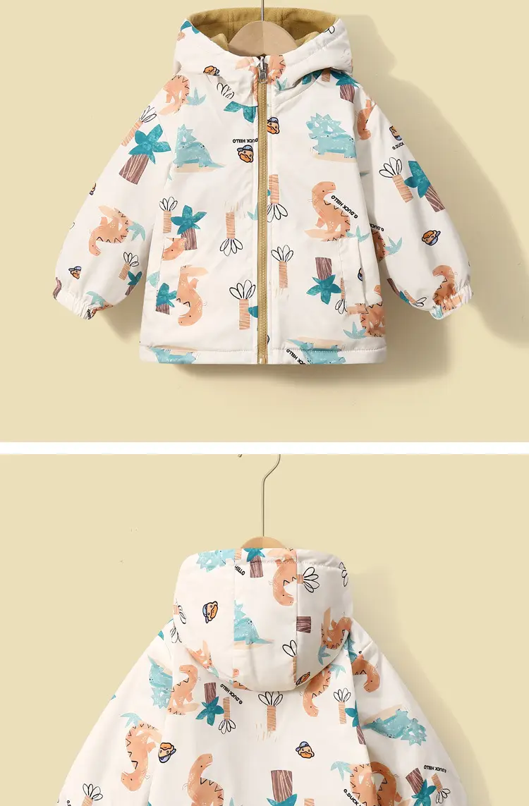 2026 Little Yellow Duck Children's Spring Jacket Reversible Fleece Autumn/Winter Boys and Girls Fleece Zip-Up Jacket — feature 15