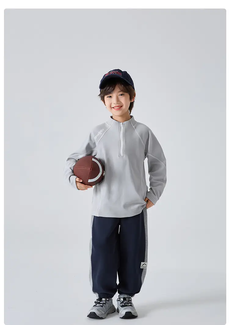 Blue Thermal Velvet Long Sleeve T-Shirt for Boys 2026 Winter — feature 15