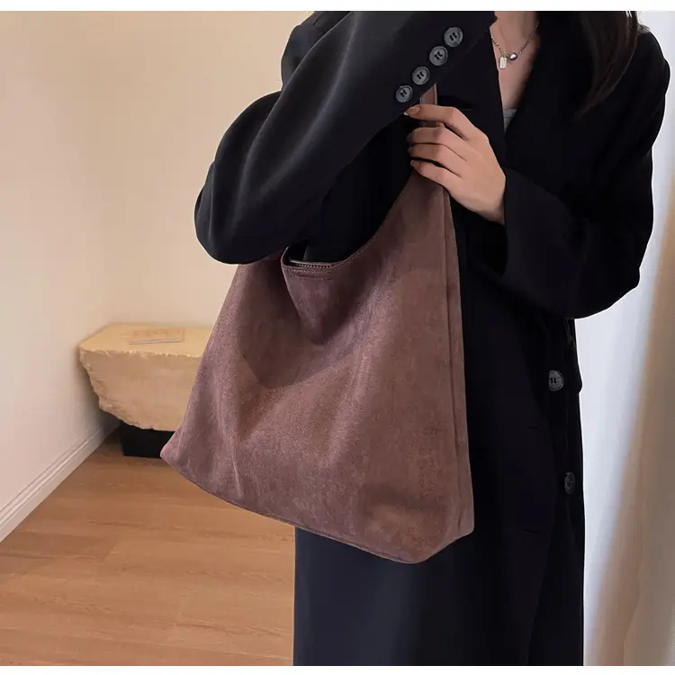Cross-Border Retro Suede Shoulder Bag Large Capacity Women — feature 21