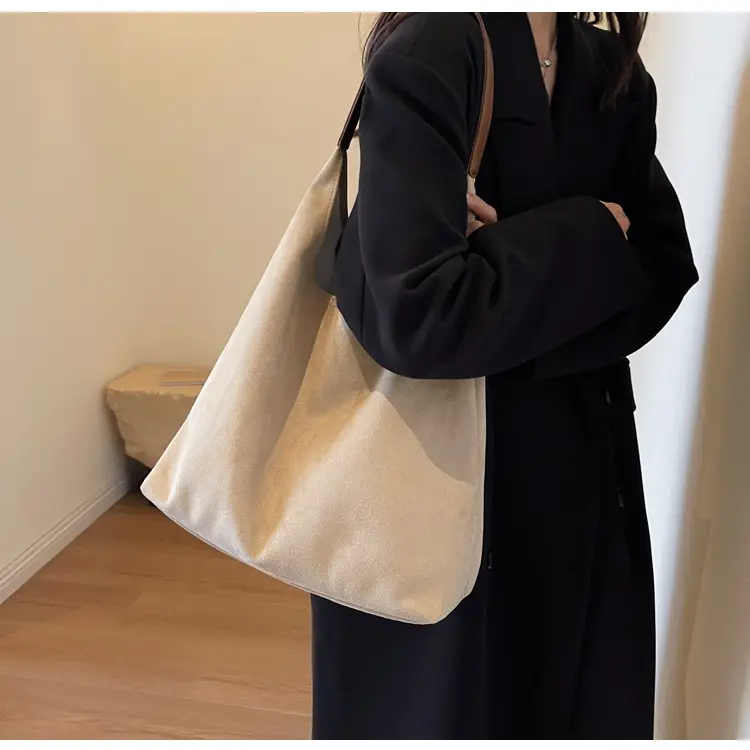 Cross-Border Retro Suede Shoulder Bag Large Capacity Women — feature 23
