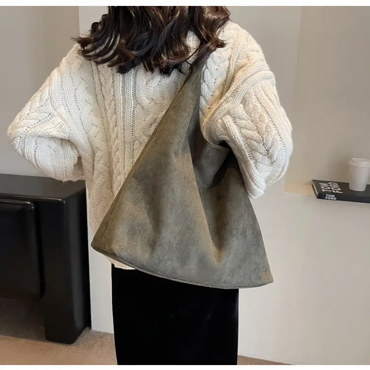 Cross-Border Retro Suede Shoulder Bag Large Capacity Women — feature 27