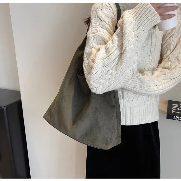 Cross-Border Retro Suede Shoulder Bag Large Capacity Women — feature 28