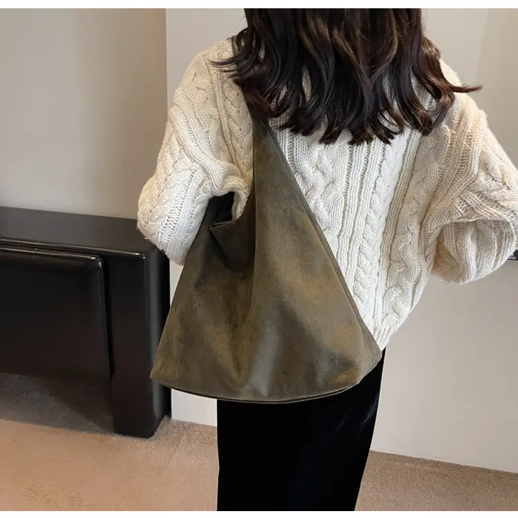 Cross-Border Retro Suede Shoulder Bag Large Capacity Women — feature 29
