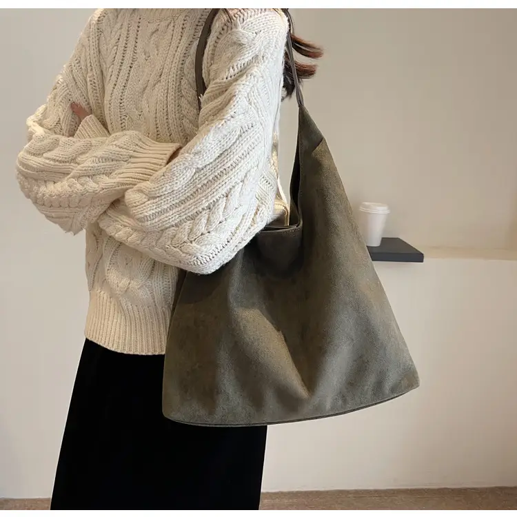 Cross-Border Retro Suede Shoulder Bag Large Capacity Women — feature 30
