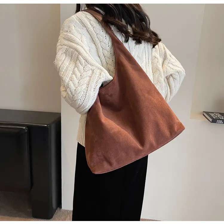 Cross-Border Retro Suede Shoulder Bag Large Capacity Women — feature 33