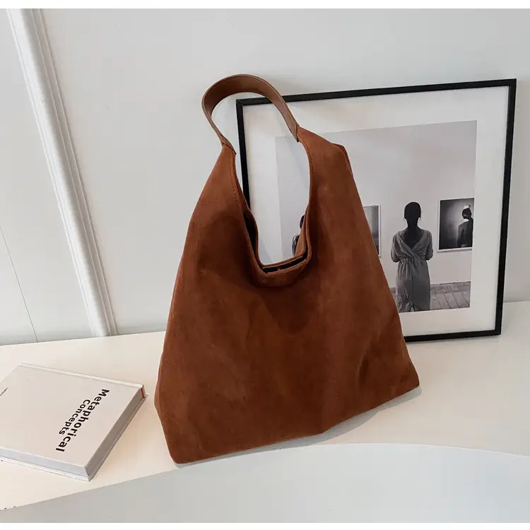 Cross-Border Retro Suede Shoulder Bag Large Capacity Women — feature 35
