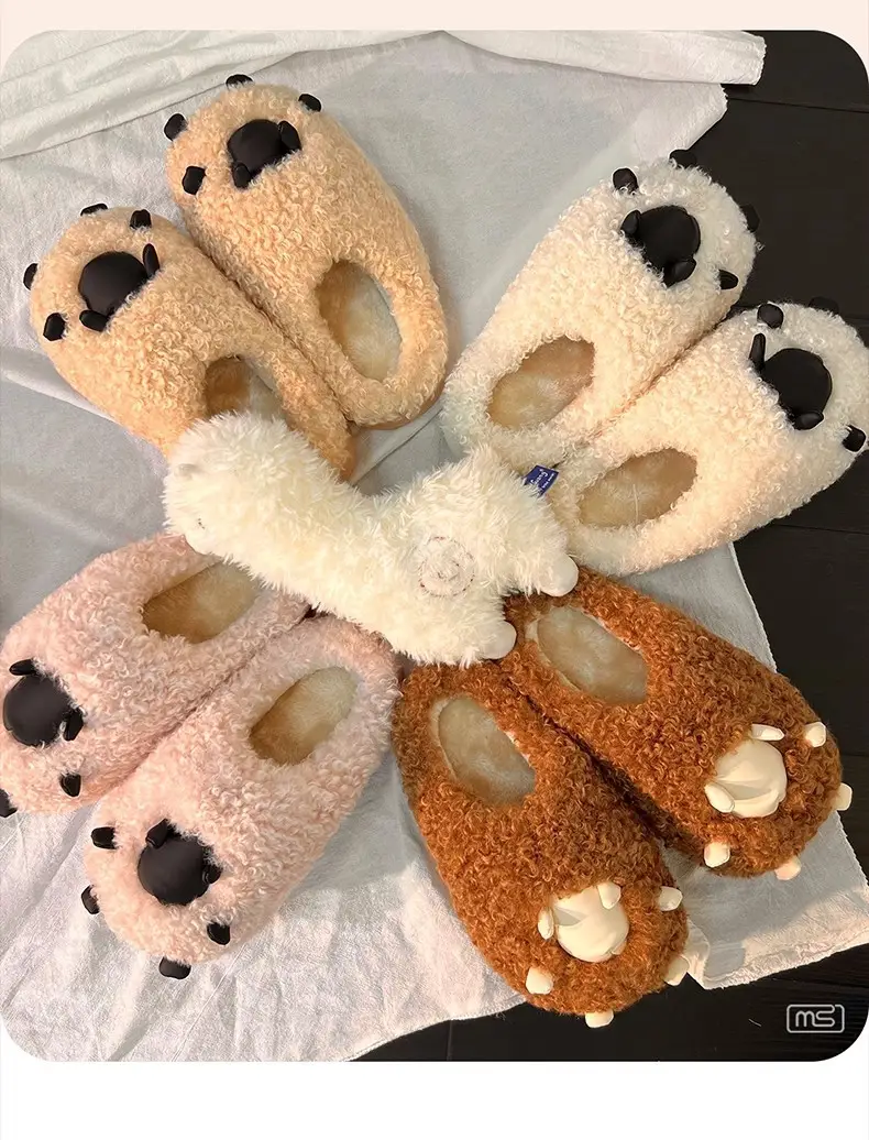 Cute Cotton Slippers for Women Autumn and Winter 2025 New Indoor Home Cartoon Lamb Warm Plus Plush Cotton Slippers — feature 10