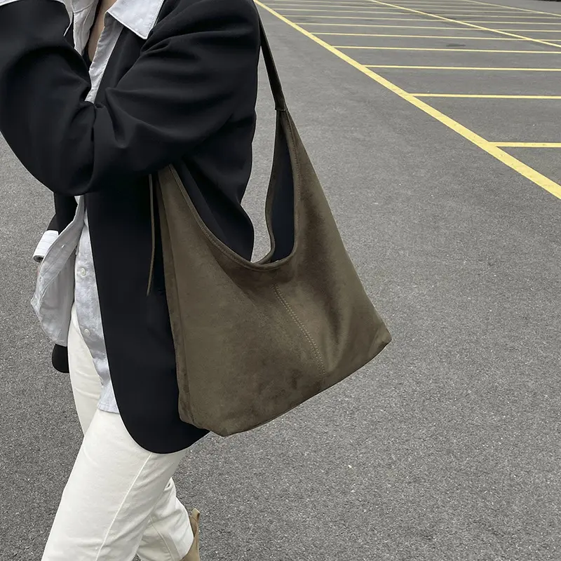 2025 Textured Brown Shoulder Bag Large Capacity - Image 10