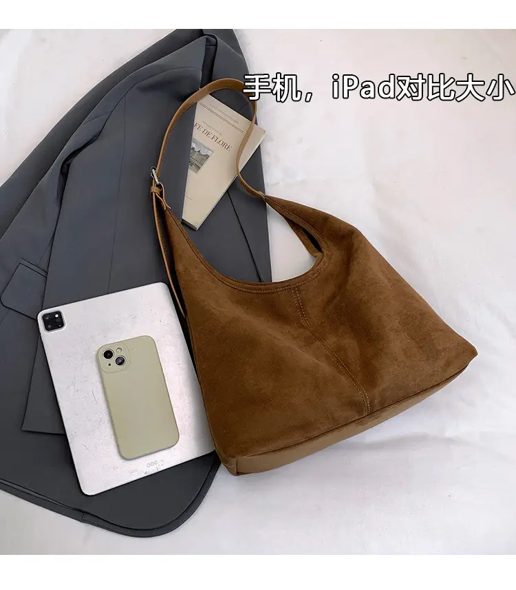 2025 Textured Brown Shoulder Bag Large Capacity — feature 7
