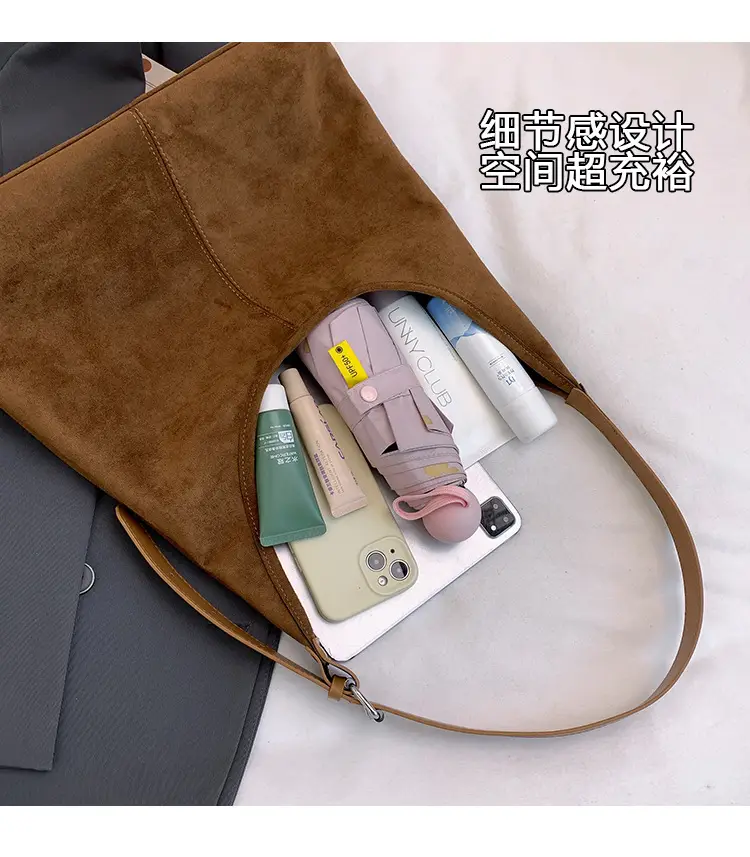 2025 Textured Brown Shoulder Bag Large Capacity — feature 8