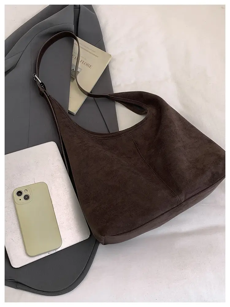 2025 Textured Brown Shoulder Bag Large Capacity — feature 9