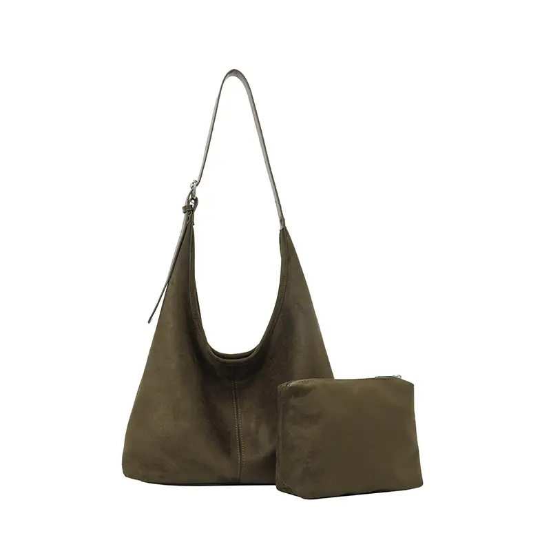 2025 Textured Brown Shoulder Bag Large Capacity - Image 3