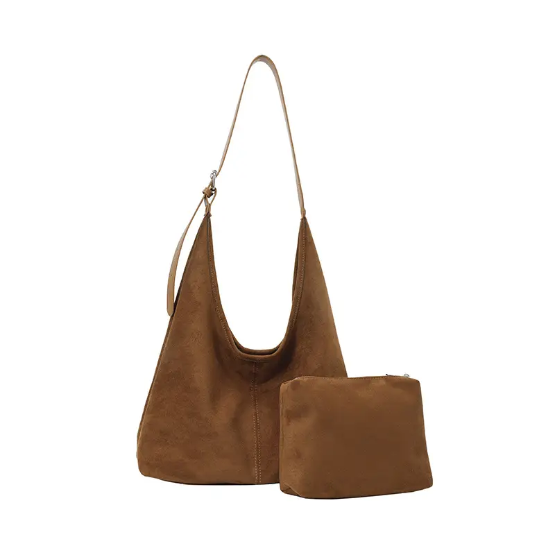 2025 Textured Brown Shoulder Bag Large Capacity - Image 5