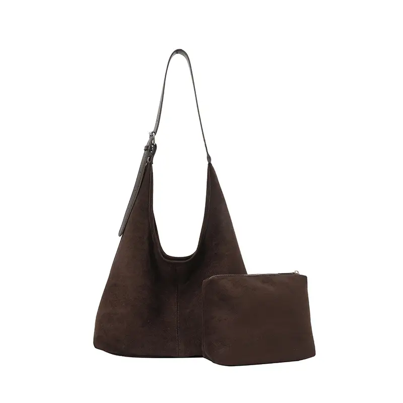 2025 Textured Brown Shoulder Bag Large Capacity - Image 6