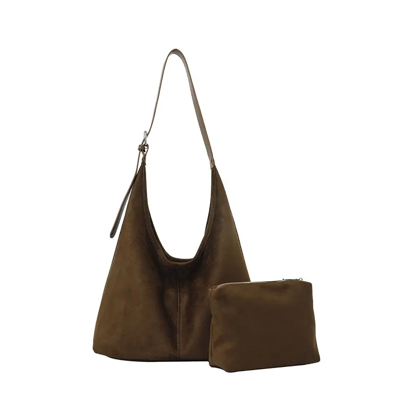 2025 Textured Brown Shoulder Bag Large Capacity - Image 7