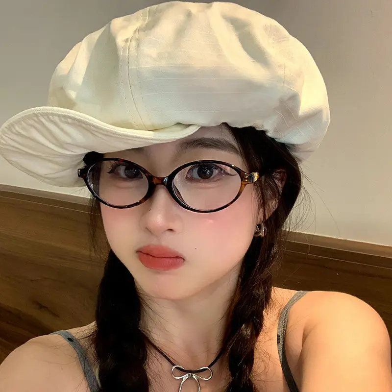 Vintage Japanese Style Striped Beret for Women