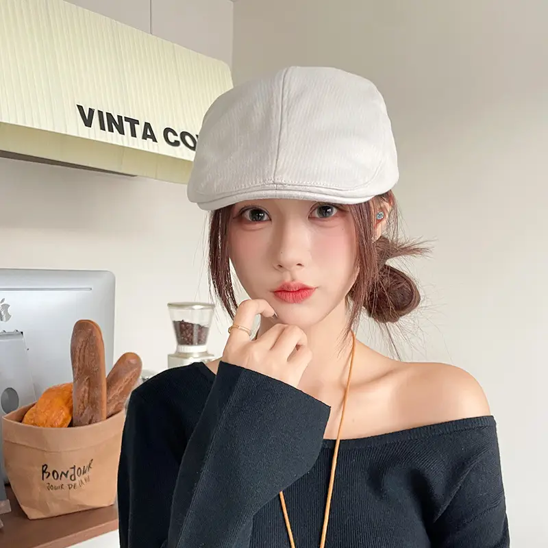 Vintage Japanese Style Striped Beret for Women — feature 34