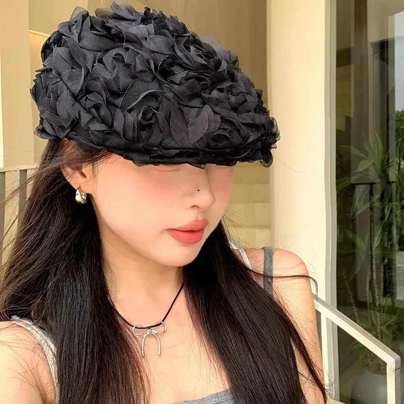 Vintage Japanese Style Striped Beret for Women